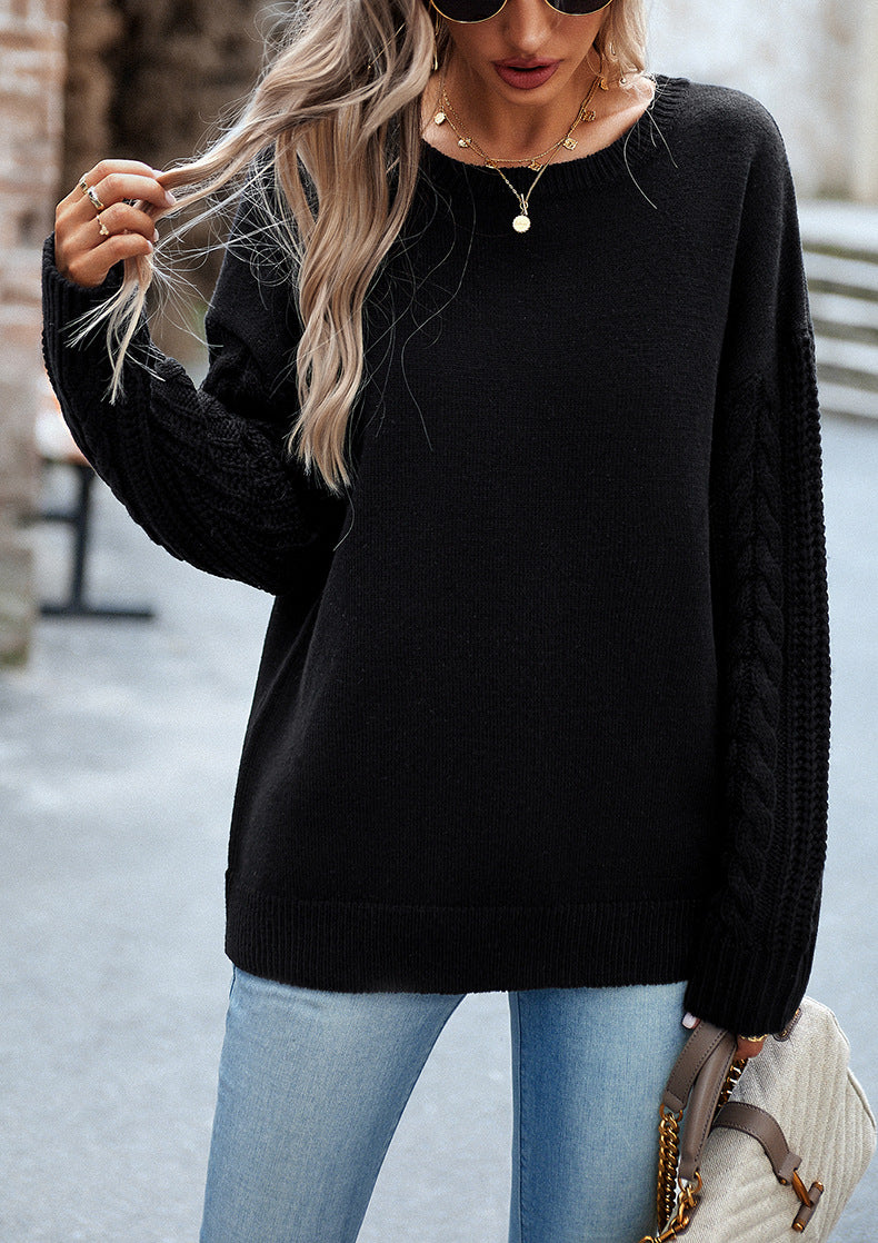 Crew Neck Textured Cozy Sweater