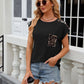 Leopard Print Pocket T-shirt