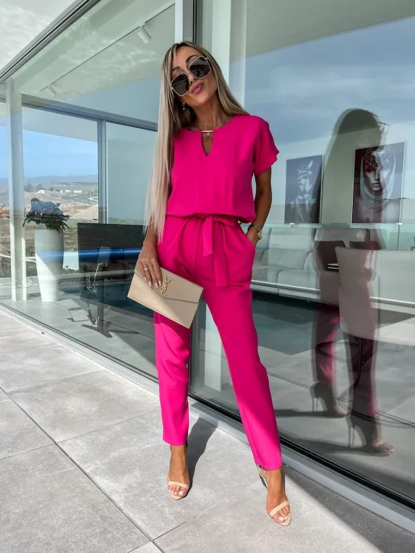 Elegant Solid Color Jumpsuit