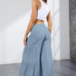 Boho Strappy Elastic Waist Wide Leg Pants