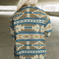 Western Aztec Print Button Flap Pocket Shacket