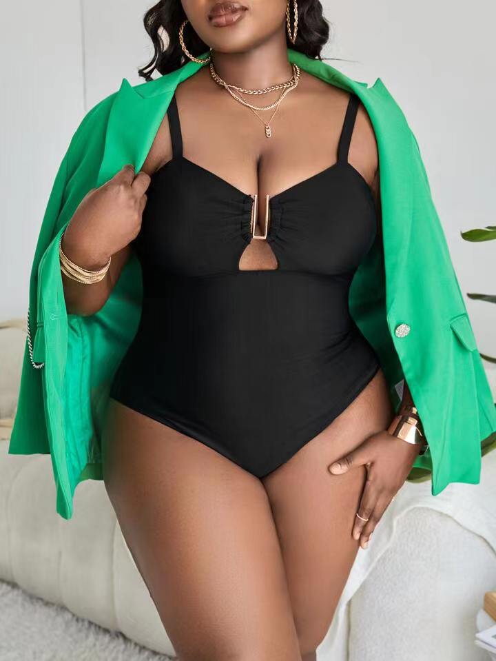 Plus Size One Piece Hollow Swimsuit