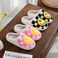 Checkered Smiley Face Slippers