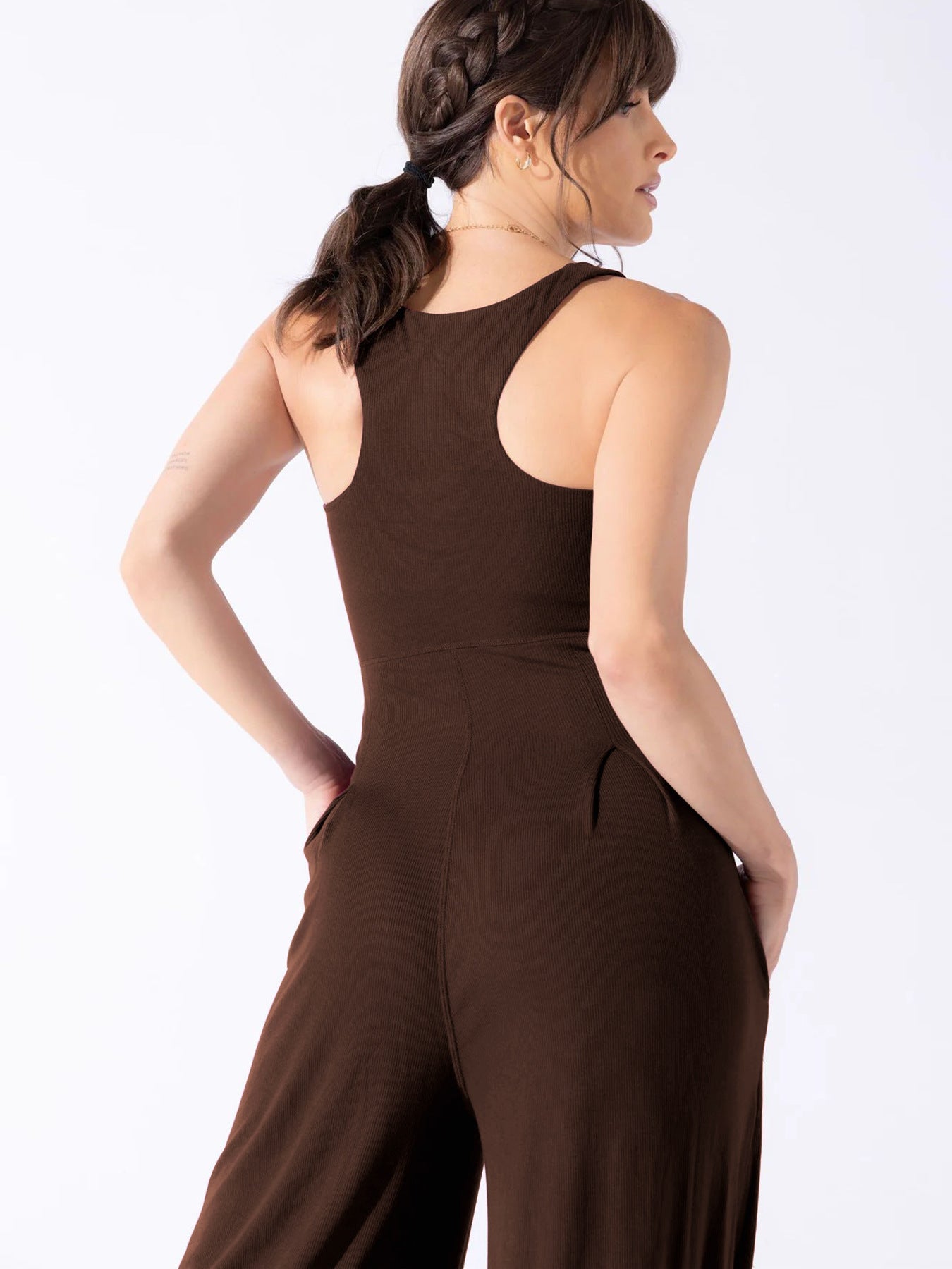 Elastic high waist jumpsuit