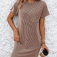 Ribbed Short Sleeve Pocket Dress-8 Colors