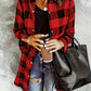 Plaid Brushed Button Midi Shirt