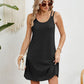 Solid U-neck Suspender Sleeveless Dress