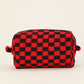 Checkerboard Knit Cosmetic Bag