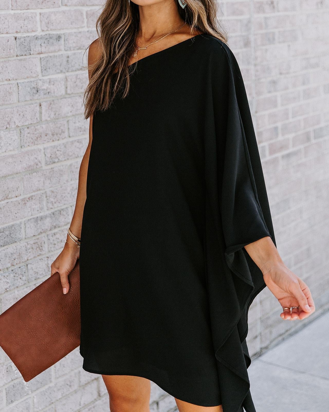 One Shoulder Loose Dress-10 Colors