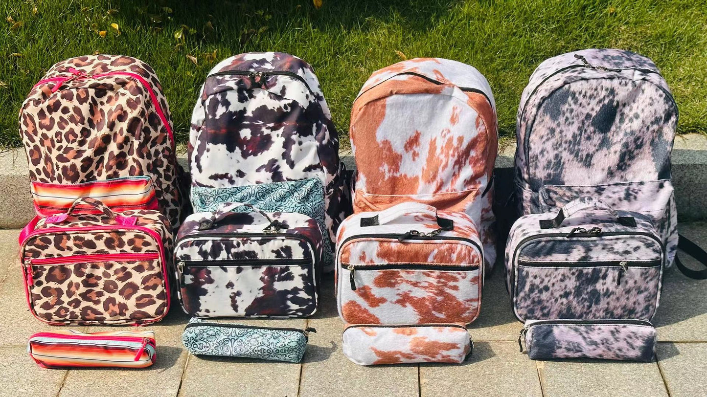 Printed Casual Backpack Set