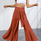 Boho Strappy Elastic Waist Wide Leg Pants