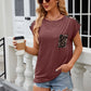 Leopard Print Pocket T-shirt