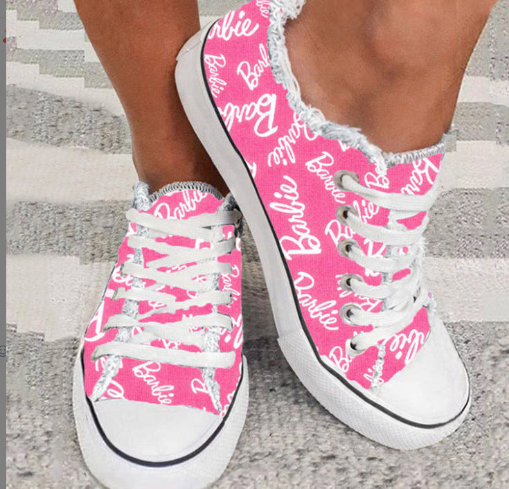 Printed Letter Canvas Shoes