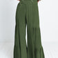 Boho Strappy Elastic Waist Wide Leg Pants