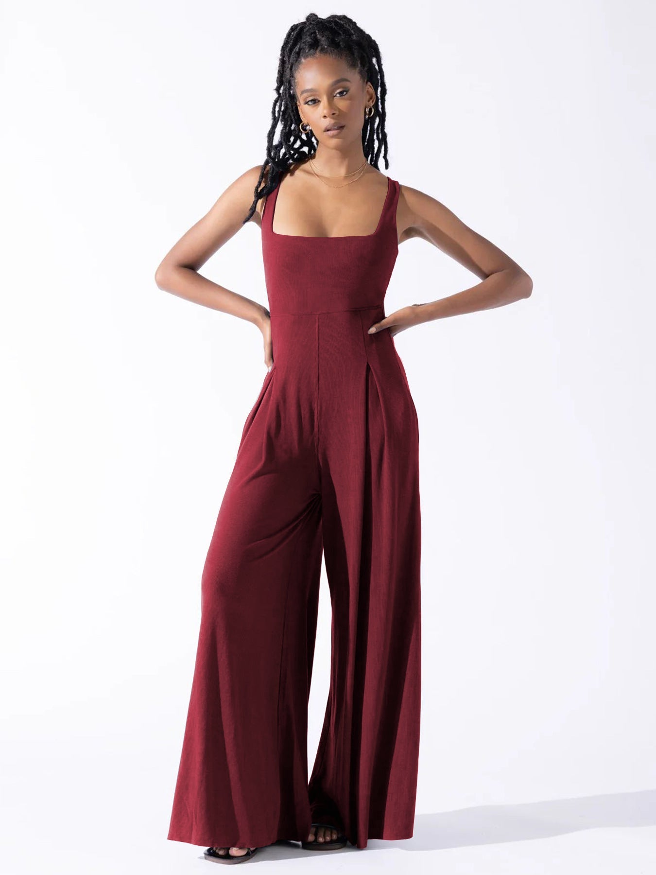 Elastic high waist jumpsuit