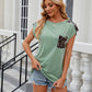 Leopard Print Pocket T-shirt