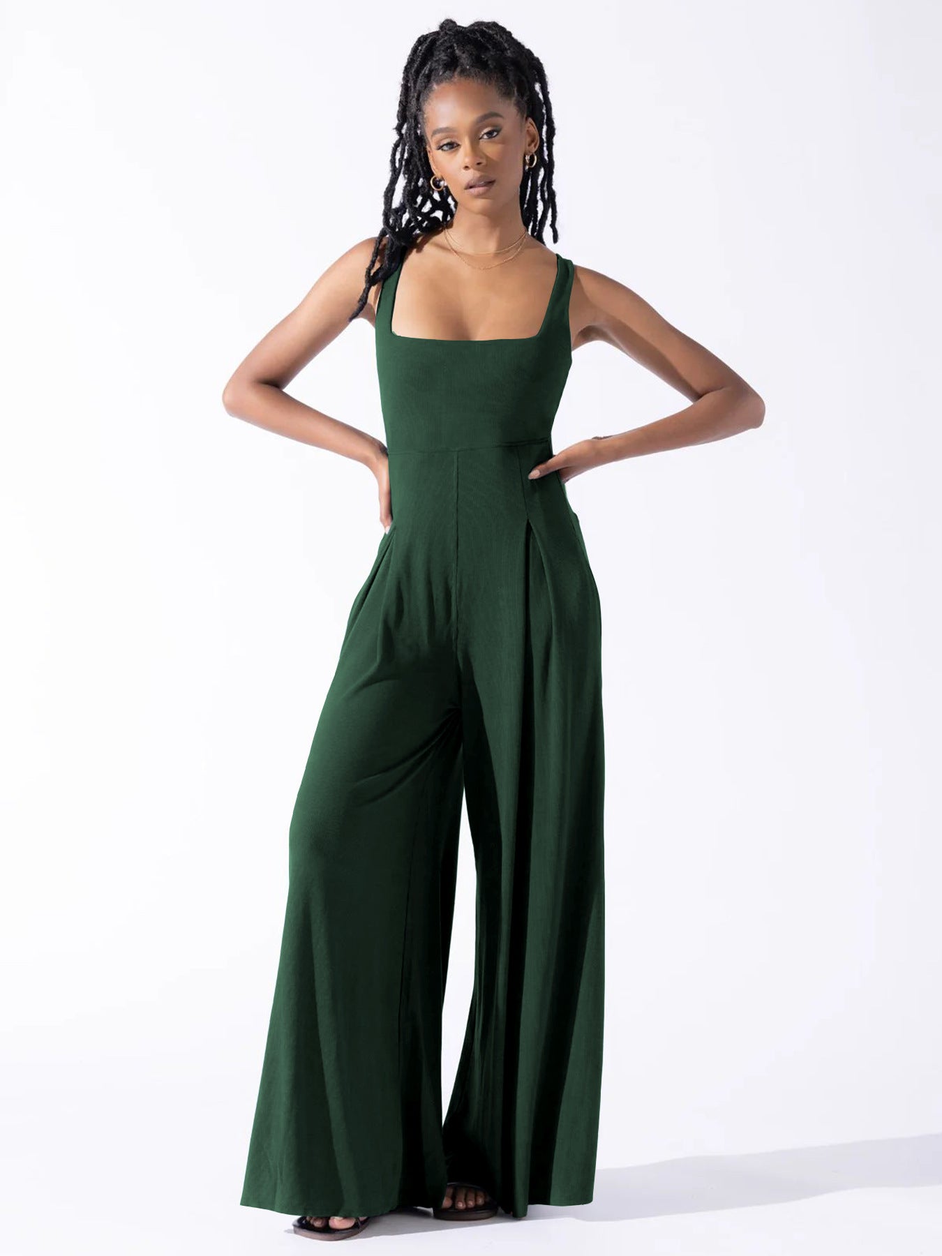 Elastic high waist jumpsuit