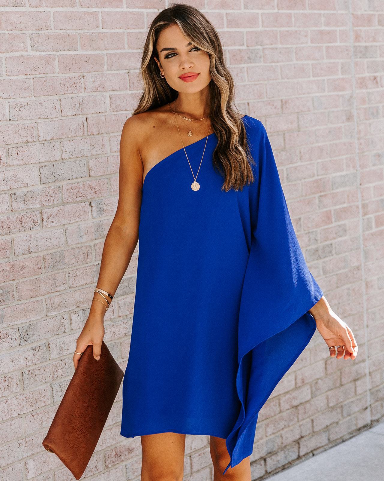 One Shoulder Loose Dress-10 Colors