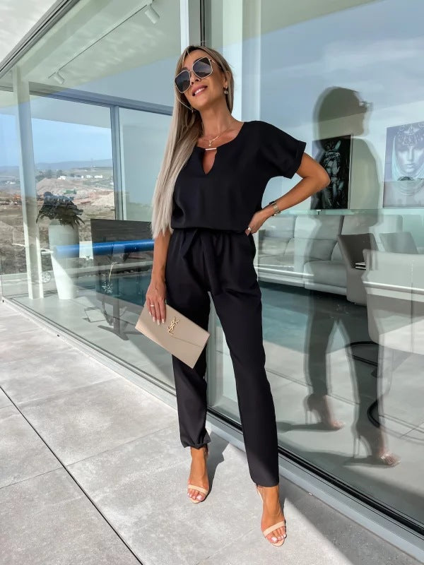 Elegant Solid Color Jumpsuit