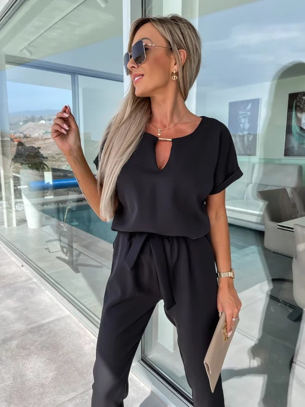 Elegant Solid Color Jumpsuit