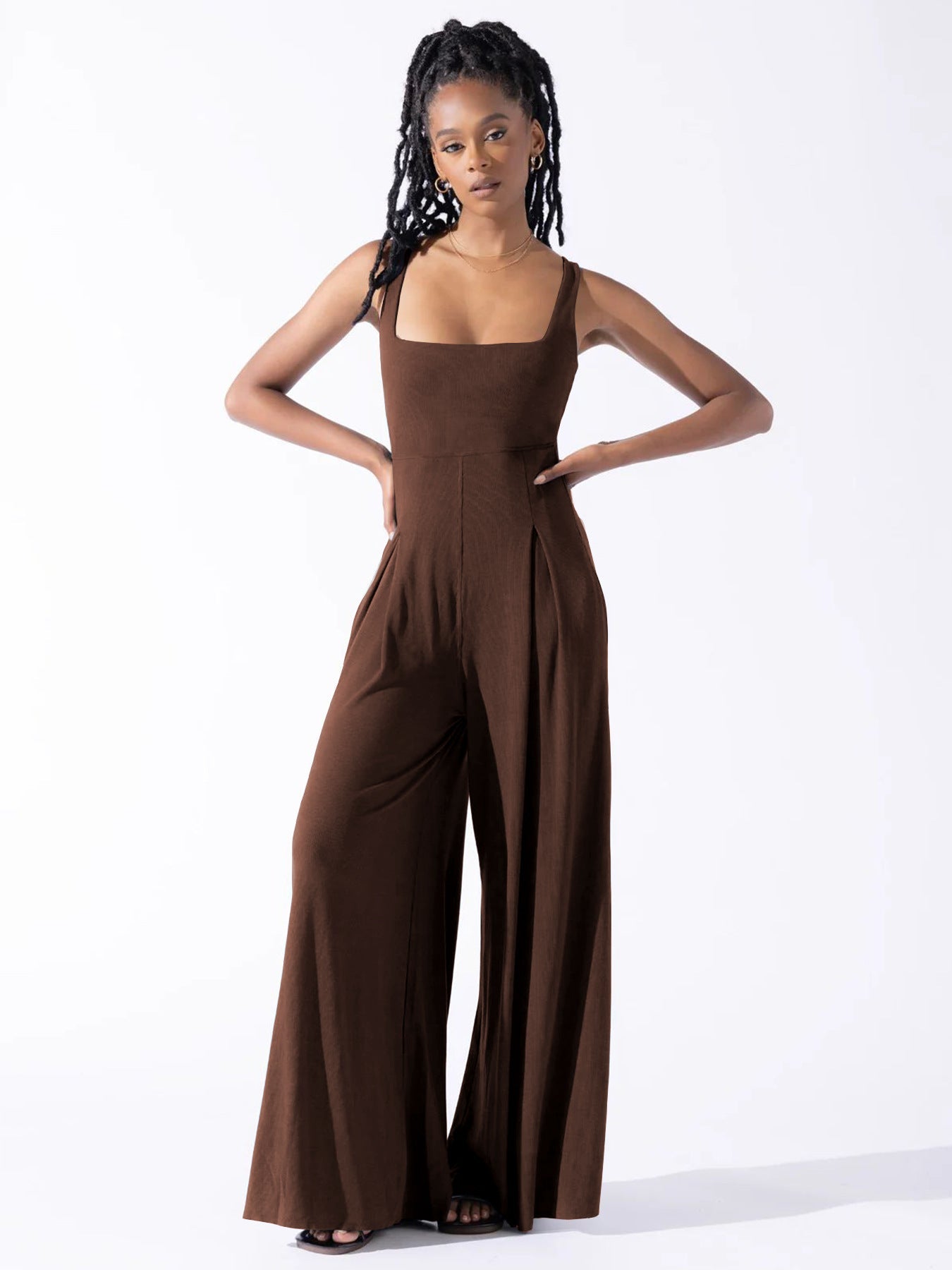 Elastic high waist jumpsuit