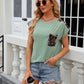 Leopard Print Pocket T-shirt