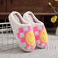 Checkered Smiley Face Slippers