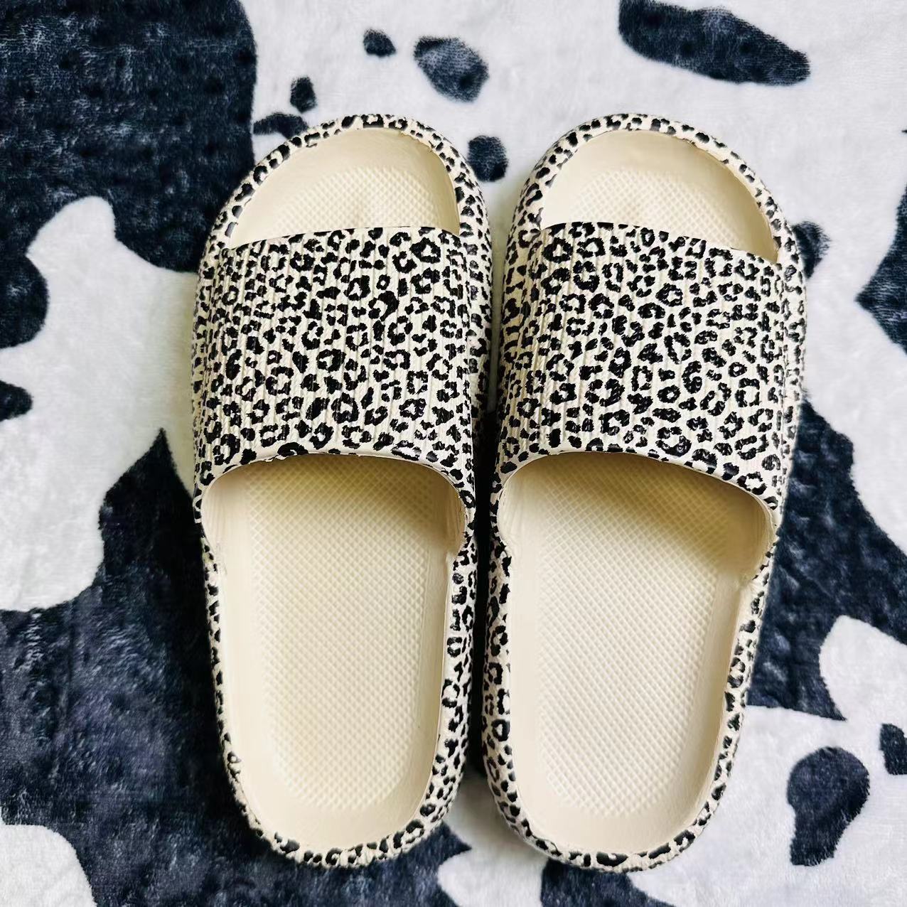 Adult and Kid Leopard Thick Sole Slippers