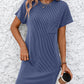 Ribbed Short Sleeve Pocket Dress-8 Colors