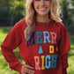 Merry And Bright Knit Quilted Sweatshirt