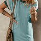 Textured Colorblock Edge Patched Pocket Dress