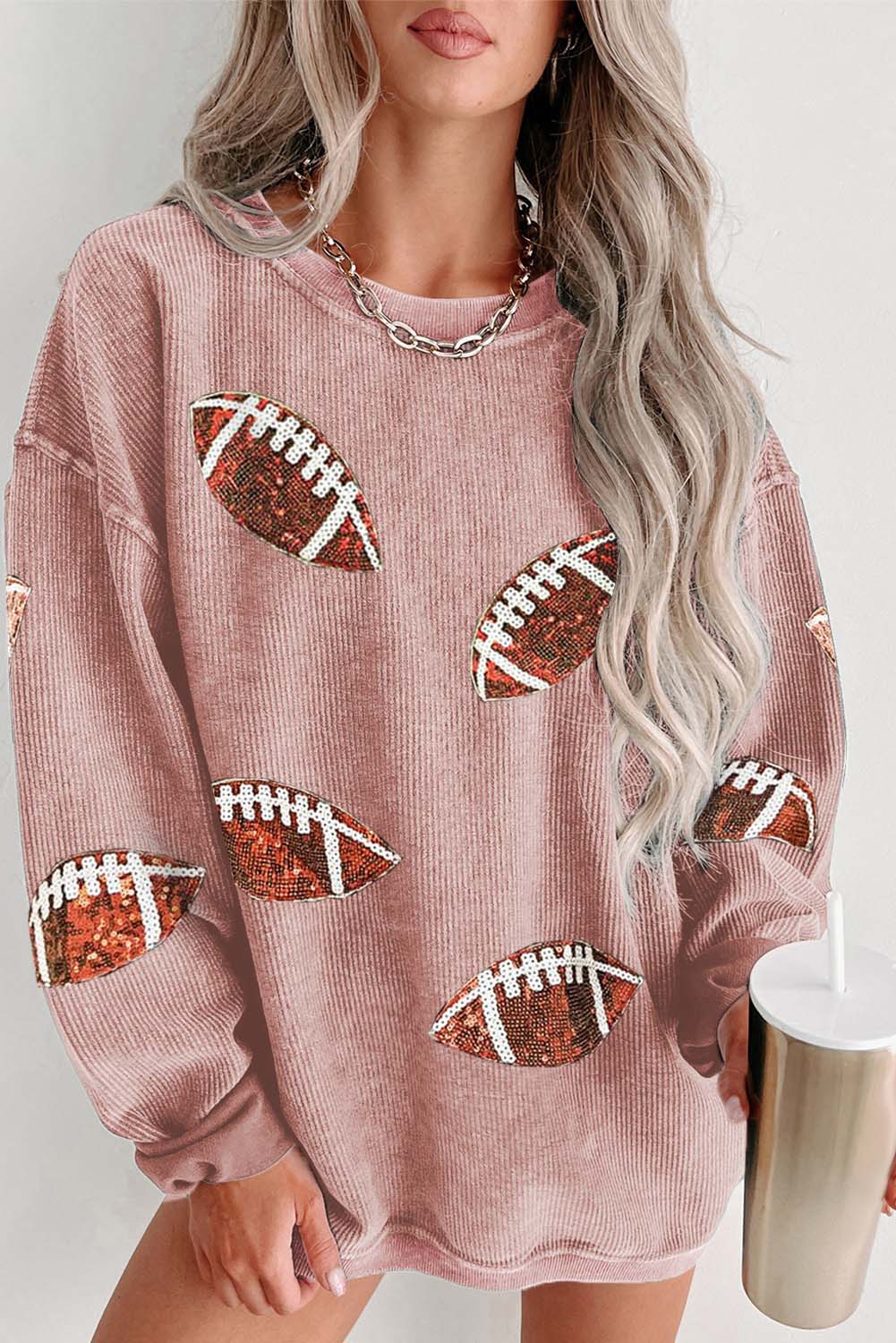 Rugby Graphic Corded Baggy Sweatshirt