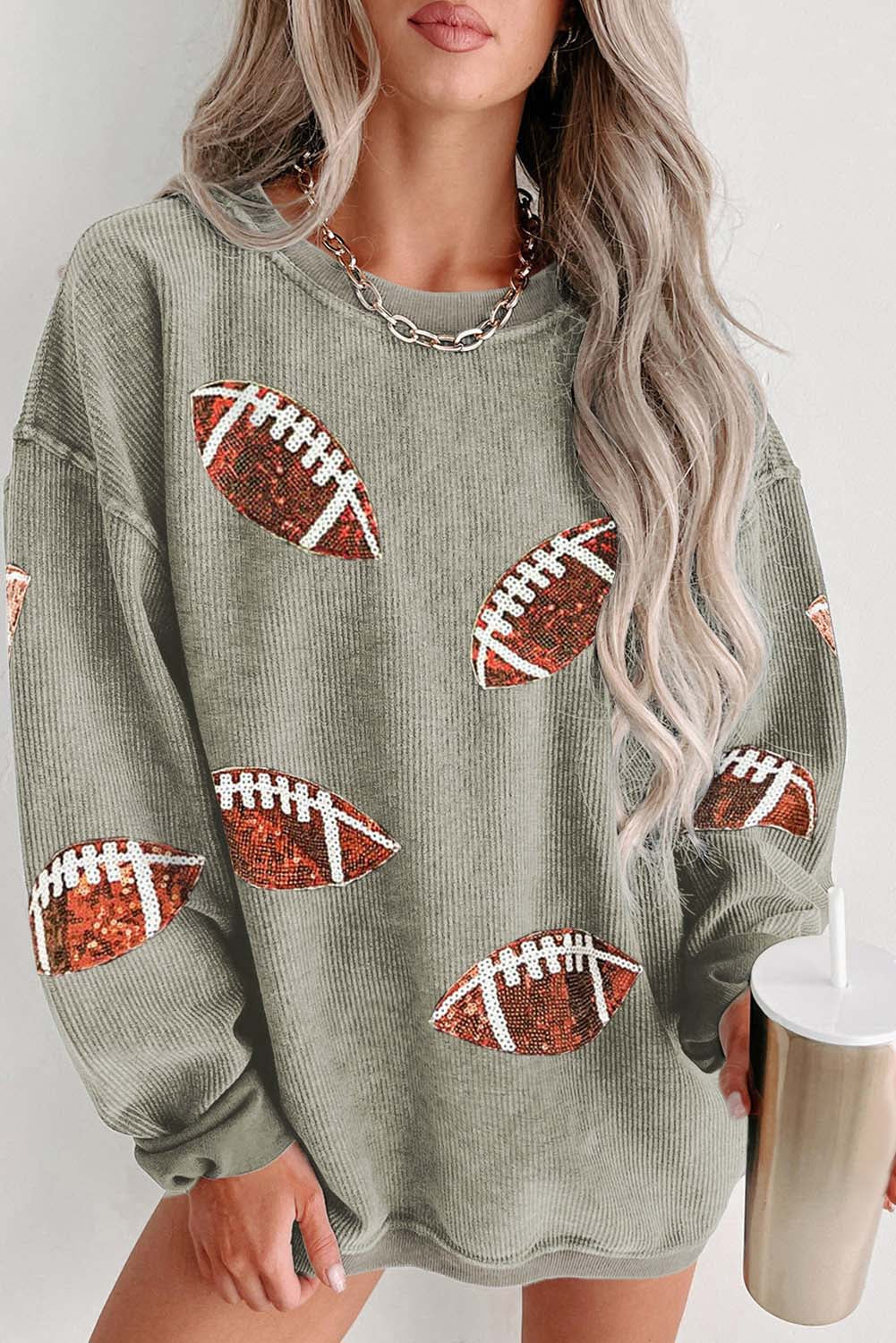 Rugby Graphic Corded Baggy Sweatshirt