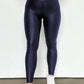 Crossed Dip Waist Sleek Leather Leggings