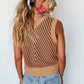 Contrast Chevron Knit V Neck Sweater Vest