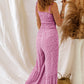 Straps Smocked Wide Leg Jumpsuit