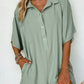 Half Button Collared Loose Romper