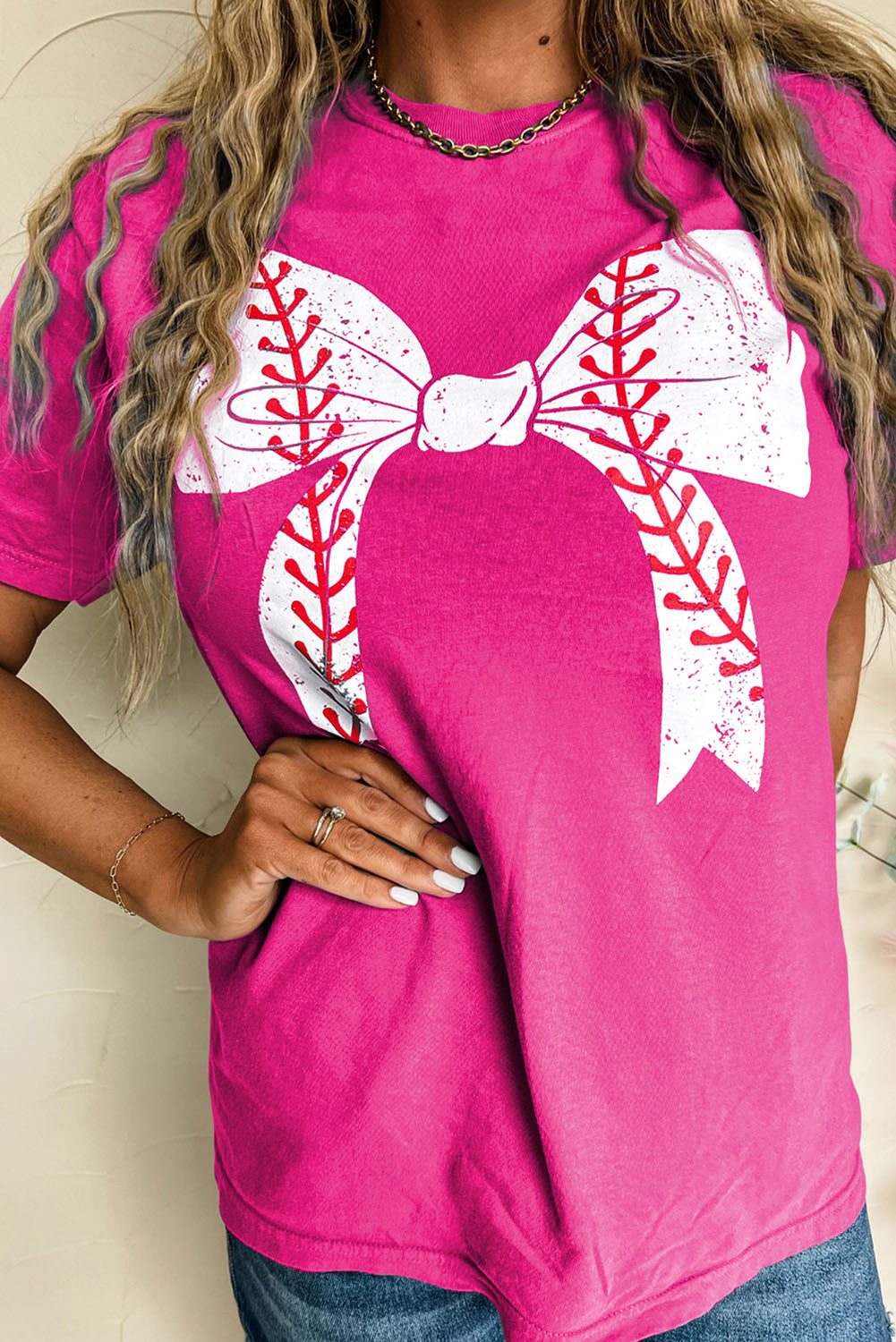 Baseball Bowknot Graphic Tee