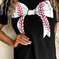 Baseball Bowknot Graphic Tee