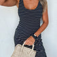 Stripe Ribbed Knit Sleeveless Mini Dress