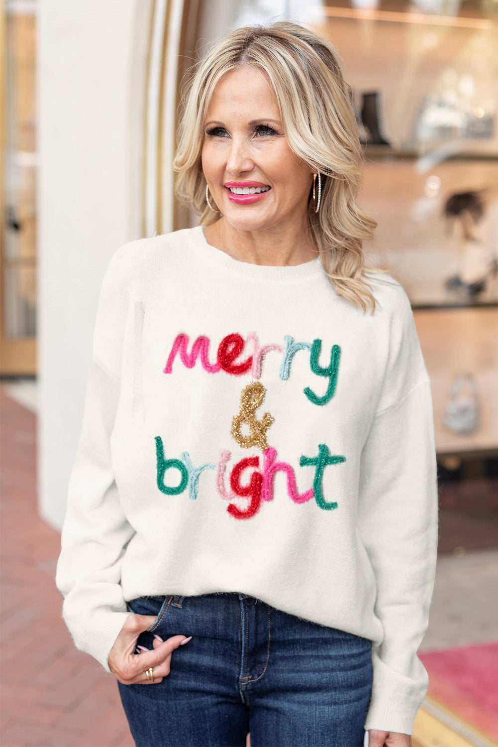 Christmas Glitter Yarn Sweater