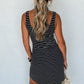 Stripe Ribbed Knit Sleeveless Mini Dress