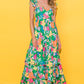 Floral Print Sleeveless Ruffle Tiered Maxi Dress