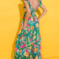 Floral Print Sleeveless Ruffle Tiered Maxi Dress