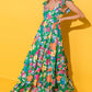 Floral Print Sleeveless Ruffle Tiered Maxi Dress