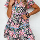 Floral Ricrac Embellished Tiered Mini Dress