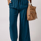 Drawstring Elastic Waist Wide Leg Pants