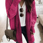 Plaid Knitted Long Open Front Cardigan