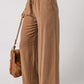 Drawstring Elastic Waist Wide Leg Pants