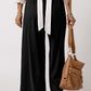 Drawstring Elastic Waist Wide Leg Pants